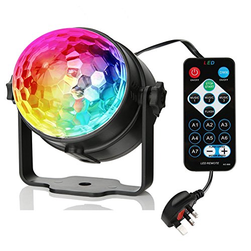 Disco Lights Disco Ball Lights 7 Colors Sound Activated Party Lights Mini Disco DJ Stage Lights with Remote Control for Home Outdoor Holiday Festival Dance Parties Birthday DJ Bar Karaoke Xmas Wedding