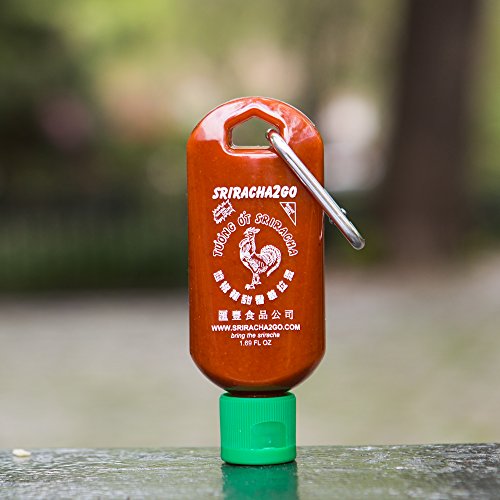 Sriracha2go Combo-Pack: 50ml, Sriracha2go + 30ml Mini-s2g. Huy Fong Lizenzprodukt Mini Sriracha-Schlüsselanhänger/Schlüsselring-Flasche (Versand leer) - 4