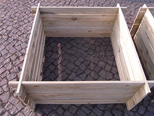 stabiler Holzkomposter Komposter Kompostbehälter Hochbeet 120 x 120 x 53 cm 19 mm - 2