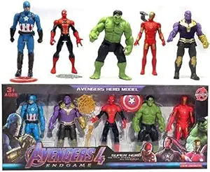 PRIMEFAIR Avengers Toy Marvels Super Hero Characters Action Figure Captain America, Hulk, Thor, Iron Man and Ant Man Best Gift for Birthday for Baby, Kids Toddlers Boys (AVENGERS-MULTI-01)