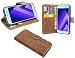Produktbild ENERGMiX Elegante Buch-Tasche Hülle für das Samsung Galaxy A3 2017 (A320F) in Braun Leder Optik Wallet Book-Style Cover Schale