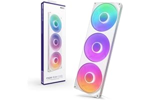 ‎NZXT NZXT F420 RGB Core - 420mm Single-Frame Fan Unit z 3 x 140mm wentylatorami RGB-Kontrola prędkości i oświetlenia - Wysokie ciśnienie statyczne i przepływ powietrza-8 diod LED aRGB na wentylator - Biały