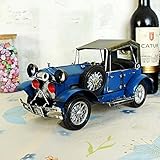 Größe: 27CM * 12CM * 14CM EuropäIsche Oldtimer Spielzeug Sterben Cast Metall Auto-Modell , 27*12*14 blue