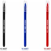 Pensan B&uuml;ro 2270 T&uuml;kenmez Kalem, 1.0 mm Medium U&ccedil;, Mavi, Ofis, Okul ve Kırtasiye Kullanımı i&ccedil;in Akıcı Yazım Kalemi (siyah 10 