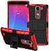 Produktbild Für LG Magna Hülle Schwarz+Rot,LG Magna H502F/H500F Hülle,LG G4 MINI/LG G4C Hülle,TPU+PC Schutzhülle,Rüstung Serie Hohe Qualität Schutzhülle Muster Anti-Scratch und Anti-Schock stoßfest Stoßdämpfend Schutz Handy Hülle Case Back Cover Tasche mit Ständer