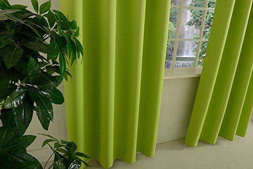 Verdunklungsgardine blickdicht, 2 Stück 245×140 (HxB), Apfelgrün Ösen Thermo Vorhang Gardine Verdunklungsvorhang Blackout, 206000 - 4