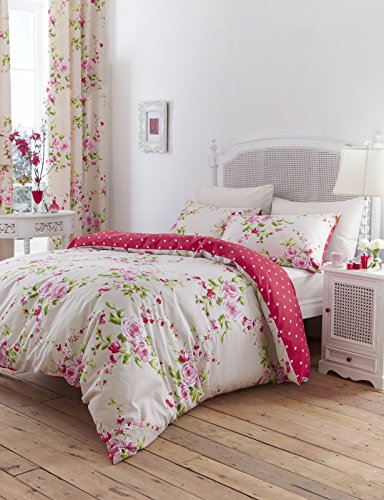 Catherine Lansfield Canterbury Pencil Pleat curtains, 66x72In - Red