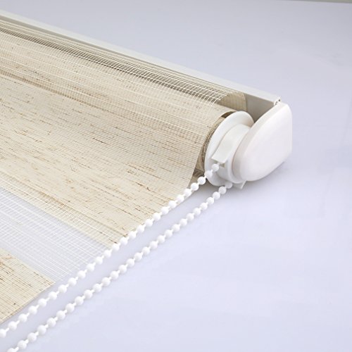 SHINY HOME® Duo Rollo Doppelrollo Klemmfix Fensterflügel mit Klemmträger tageslicht blickdicht Raffrollo ohne Bohren Sonnenschutzrollo Fensterrollo für Fenster oder Tür 80x150cm Flachs - 6