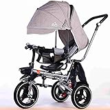 ❤Conveniencia: la manija de empuje de los padres es removible y regulable en altura. Amplio espacio de almacenamiento con contenedor de almacenamiento trasero, bolsa de momia y cesta frontal. Las almohadillas del asiento y del manillar son desmontables y lavables. Incluye reposapiés retráctil y plegable en la parte delantera.