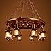 Produktbild XP Kronleuchter-Solid Wood Disc Kronleuchter Retro Nostalgie Industrial Wind 8 Halter Lampen Wohnzimmer Restaurant Coffee Shop Themen Bar Beleuchtung