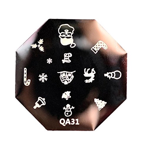 DDLBiz® Beauty Nail Art Plate, Christmas DIY Image Stamping Plates Manicure Template Nail Art Plate - Stainless Steel (QA-31)