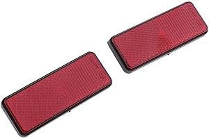ALMENCLA 2x Rojo Reflector de Advertencia de Seguridad para Auto/Reflector Catadioptrico Trasero para Moto