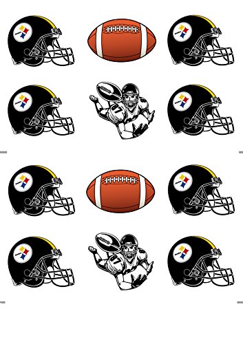 American Football NFL Cupcake Topper/Kuchen Dekorationen (12 Stück) Pittsburgh Steelers - 2