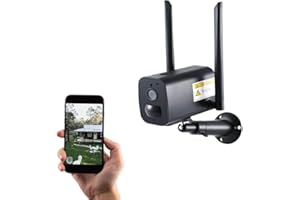 Cunsieun Telecamera di sorveglianza esterna, batteria senza fili, per esterni/interni, funzione interfono, visione notturna, 1080p HD Videocamera Wi-Fi, Cloud/SD Storage