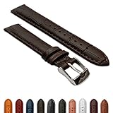 12 mmladies echtes Leder Mock Croc Armbanduhr Band Krokodil gepolstertem SS Schnalle hellbraun/braun
