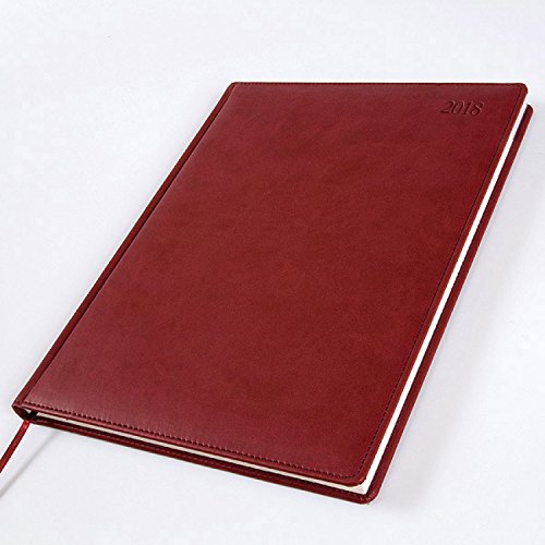 Download 2018 Desk Diary - Week to View - Burgundy - Brandhide - 402
