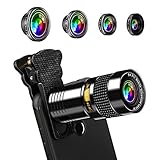 AFAITH Universale Lente sul Lente Kit fotocamera cellulare 9x Lens Zoom + 180 gradi Fisheye + Super Wide 0.4X + 0,63X Lente e Macro Lens per iPhone 7/7 Plus / 6s / 6/5, Samsung S7 / S7 Edge - PA072