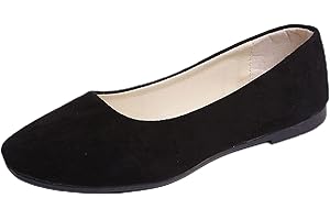 Hwalleum Women's Casual Square Toe Ballet Flats Ladies Stylish Slip On Ballerina Flats Girls Fashionable Solid Color Ballet Pumps Dolly Shoes Womens Comfy Office Driving Flat Shoes Loafers