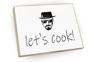 wood and color - Kühlschrankmagnet mit Spruch | Handmade aus Buchenholz als tolle Geschenkidee | (Let´s Cook)