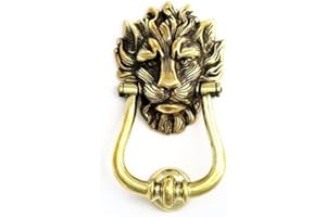 Castelion® Large Solid Brass Hairy Lion's Head Door Knocker | Number 10 Downing Street Lion Knocker | High Quality Home Accessories | | Easy to Attach Home Decor | 23cm (9")
