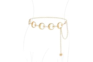 VJUYSW Chaîne de Taille pour Femme, Ceinture de Chaîne en Métal de Lune Soleil, Ceinture de Chaîne Réglable, Vintage Chaîne de Corps, pour Robe Jeans