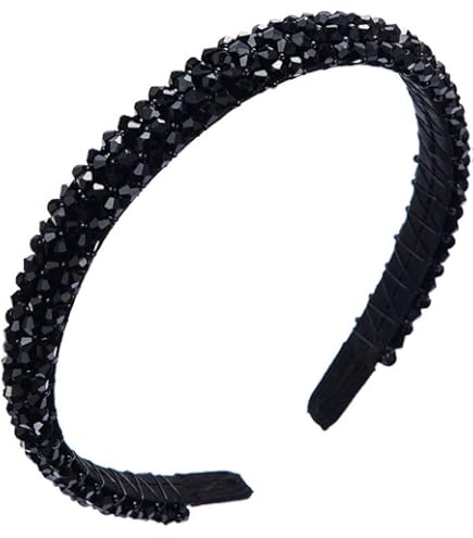 Whakano Organza-Strass Stirnband – Glitzerndes Haarband Für Damen, Rutschfest & Elegant (Creme)