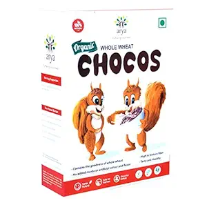 Arya Farm Certified Organic Childrens Cereals Whole Wheat Chocos 400 g ( No Chemicals / No Preservatives / No Added Maida )