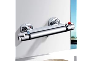 kisimixer Grifo Termostatico Ducha Termostático Ducha Grifos de Bañera Mezclador Termostático Ducha Moderno Cromo para Baño 20-50 ℃