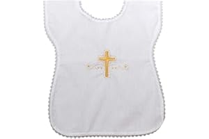 HOLYHOME Camicia da battesimo Unisex, Vestina per Battesimo Unisex - Made in Italy, Ricamata a Mano, Taglia Unica