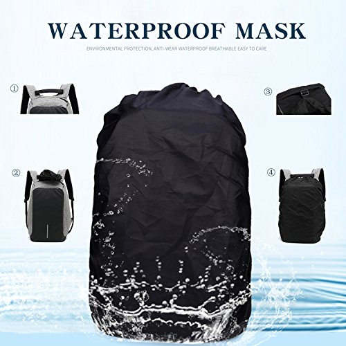 Anti Diebstahl Laptop Rucksack, Fresion 14 -15 Zoll Business Wasserabweisend Rucksäcke Daypack für Damen Herren Student für Schule Reisen Outdoor Backpack mit 35L / USB-Anschluss - 2