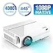 Produktbild ABOX 4000 Lumen Beamer, Native 1080p (1920 x 1080) LED Videoprojektor tragbarer Full HD, unterstützt HDMI USB SD VGA AV Laptop,Smartphone perfekt für Fußballspiele,Filme-Weiß