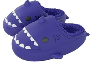 NIBESSER Pantofole Squalo Bambina Ciabatte Bambino Invernali Pelose Ciabatte Squalo Bambino Inverno Impermeabili Pantofole da Casa con Suola Spessa Comode Antiscivolo Lavabili