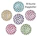 Produktbild 72 Pappteller Ø 18 cm - Bunt, gepunktet, rund, lebensmittelecht, beschichtet, je 12x blau, grün, gelb, pink, lila und rosa