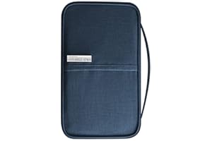 PLABBDPL étui à Passeport étui à Passeport bloqueur RFID Housse de Protection Portefeuille de Voyage Familial étui à Passeport étanche Organisateur de Voyage étui d'identification de Poche, Bleu