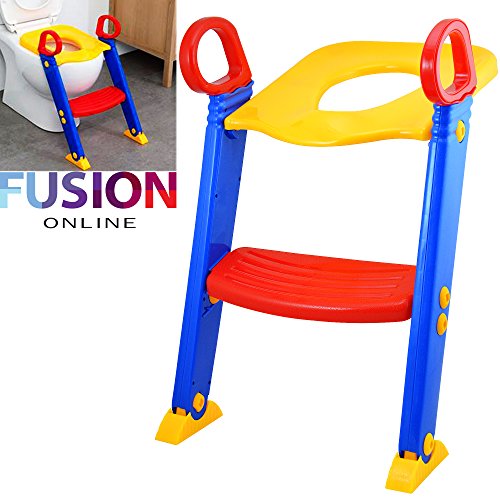 BABY TODDLER SAFETY POTTY TRAINING LADDER STEP TOILET SEAT LOO TRAINER SYSTEM UK