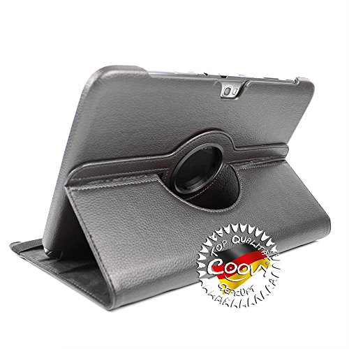 COOVY® 360° ROTATION COVER FÜR SAMSUNG GALAXY NOTE 10.1 GT-N8000 GT-N8010 GT-N8020 SMART HÜLLE TASCHE ETUI CASE SCHUTZ STÄNDER Farbe schwarz - 5