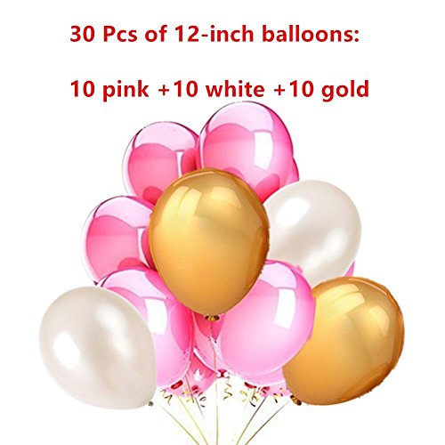 BigLion 54 pcs Stück Rosa und Gold Tissue Papier Pom Poms Blumen Quaste Polka Dot Papier Girlande ballons für Baby Dusche Dekoration Hochzeit Kinderzimmer Dekorationen Bridal Dusche - 3