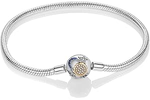 Pandach Bracelet Pour Femme Pandora charms avec Fermoir Cœur en Argent 925,Bijoux Femme Cadeaux Noël Femme Anniversaire Fête des Mères