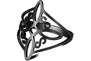SIPURIS Bague en forme de nœud celtique en acier inoxydable avec nœud de sorcière géométrique Wiccan - Bague de mariage empilable pour homme et femme