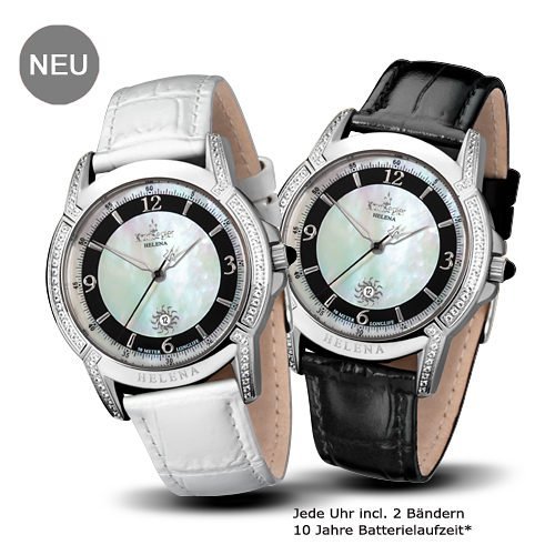 Kronsegler Helena Damenuhr Stahl-Weiss - 10 Jahre Batterielaufzeit*