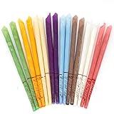 Happycoco All Natural Ear Candles Beeswax Candling Cones - 16 Pcs (8 Colours), 100% Organic Non-Toxic Cylinders Fragrance Hollow Cone Candles with 8 Protective Disks