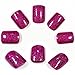 Bling Art False Nails French Manicure Magneta Gel Glitter Medium Tips UK