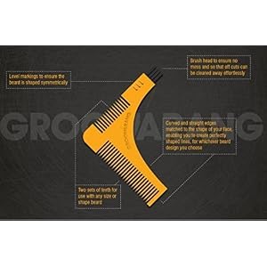 GROOMARANG Beard comb & Bart Template for the perfect Bartfom, Bart Styling, Shaving the Bart line, Symmetrical Bart by… - Image 6