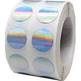Silver Hologram Dot Stickers, 13 mm 1/2 Inch Round, 1000 Labels on a Roll