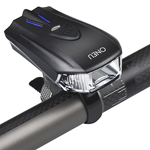 ONEU LED Fahrrad Stirnlampe Kopflampe Kopfleuchten,USB-Akku Fahrradlampe,Mini Automatik leichte Anpassung Bike-Energiesparlampe,4 Leuchtmodi für Mountainbiken,Klettern,Camping und täglichen Gebrauch