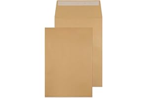 Blake Purely Packaging C4 324 x 229 x 25 mm 130 gsm Gusset Pocket Peel and Seal Envelopes (1991/10 PR) Manilla - Pack of 10