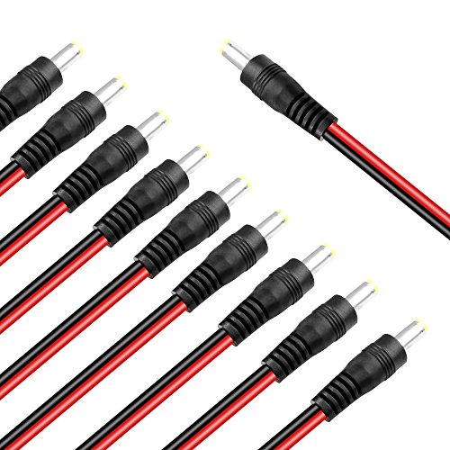 AFUNTA neue 10pack 10-Zoll (30 cm), 2,1 x 5,5 mm DC-Netz Zopf Weibliche + 2,1 x 5,5 mm DC-Netz Pigtail MALE - 5