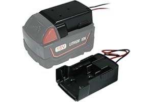 HIPOKE Battery Adapter Power Wheels Adaptor for Milwaukee 49-24-2371 M18 18V Battery Power Mount Dock Power Connector Holder with 14 Gauge Wire for Robotics DIY Cars Modify Cordless Light Power Source