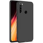 KZY İLETİŞİM Xiaomi Redmi Note 8 ile uyumlu Kapak Mat Siyah Silikon Lux Kılıf