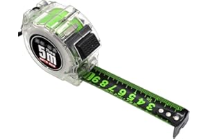 Aoyswuz Cinta Métrica de Acero 5 m * 25 mm Cinta Métrica Autoblocante Carcasa Transparente para Varias Mediciones Planas